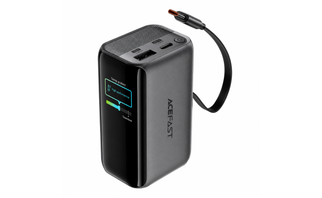 ACEFAST PB0902 10000mAh 45W PD Power Bank with Retractable USB-C Cable & TFT Display ACEFAST PB0902 10000mAh 45W PD Power Bank with Retractable USB-C Cable & TFT Display